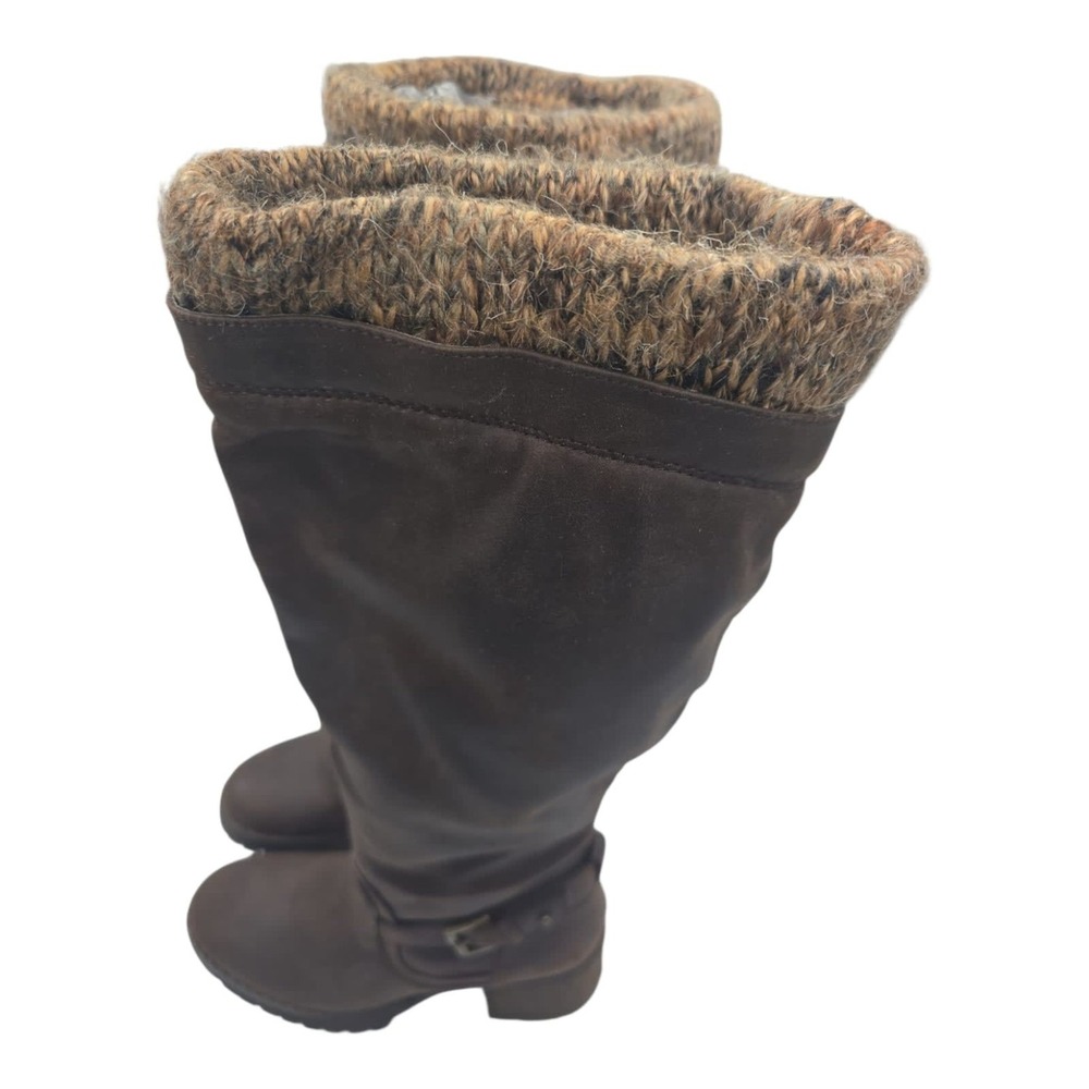 Brown Faux Suede Women's Size 7 Above Calf Boots - Picture 2 of 3